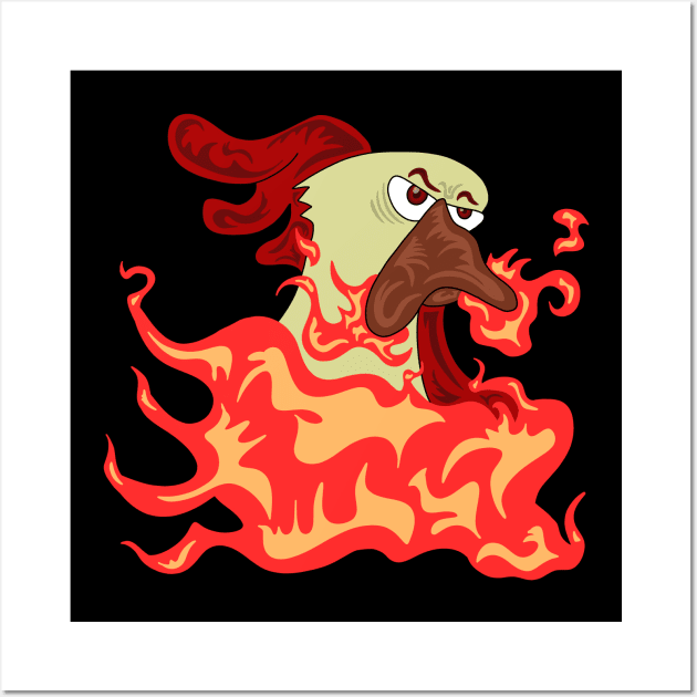 Albert the Fire Breathing Chicken Wall Art by mm92